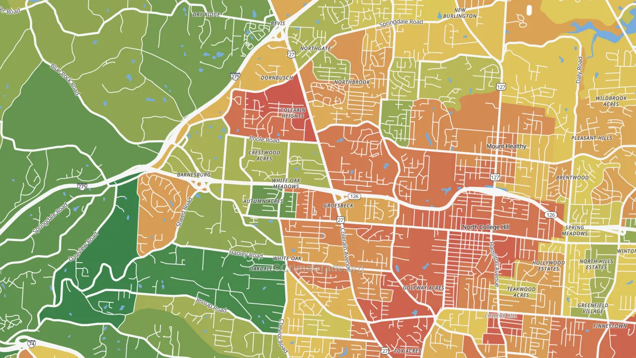 Groesbeck, Cincinnati, OH Map of Assault Rates