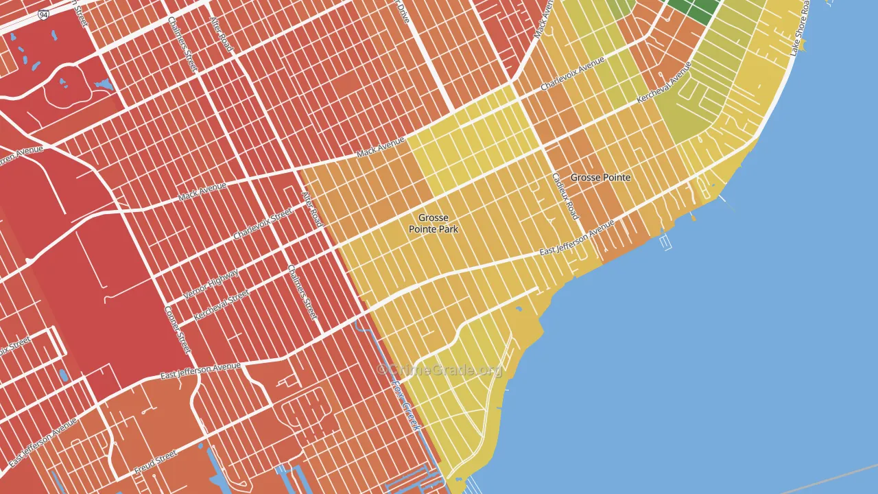Grosse Pointe Park, MI Map of Assault Rates