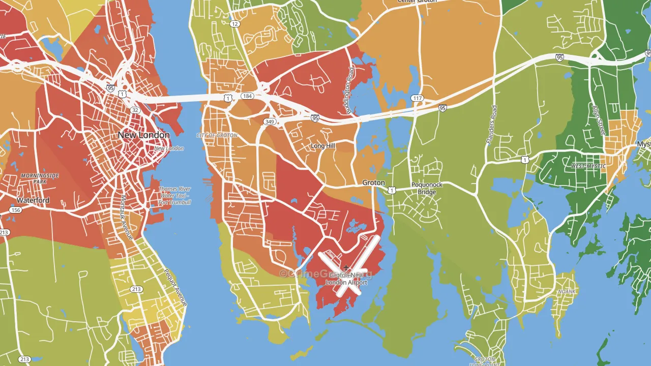 Groton, CT Map of Assault Rates