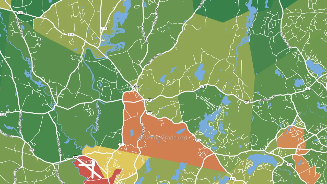 Groton, MA Map of Assault Rates