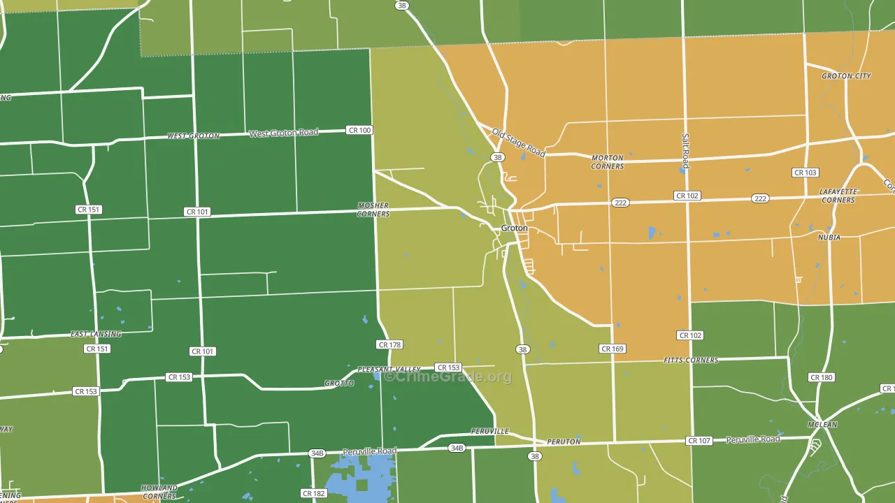 Groton, NY Map of Assault Rates