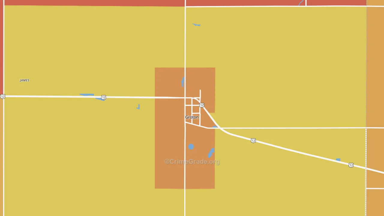 Groton, SD Map of Assault Rates