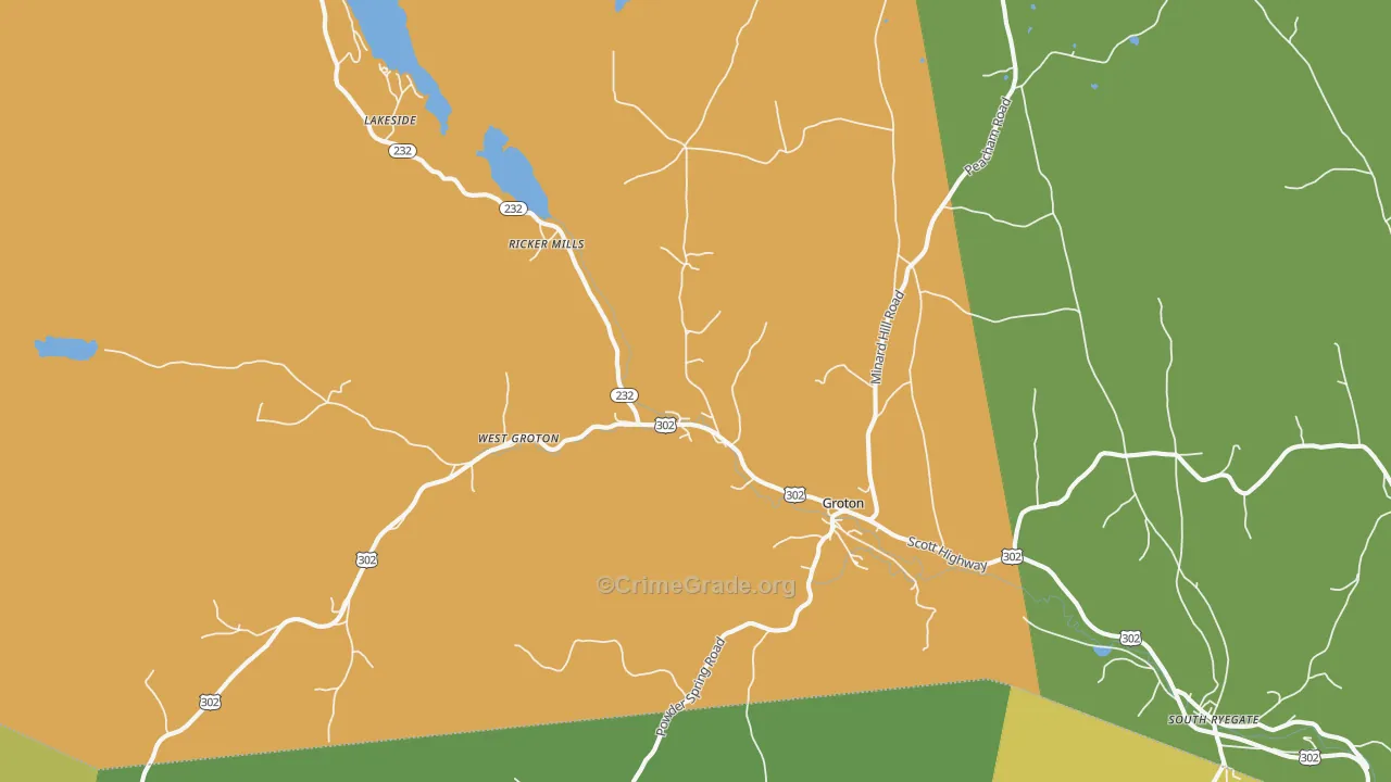 Groton, VT Map of Assault Rates