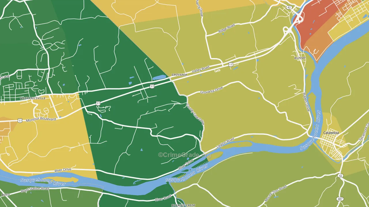 Grovania, PA Map of Assault Rates