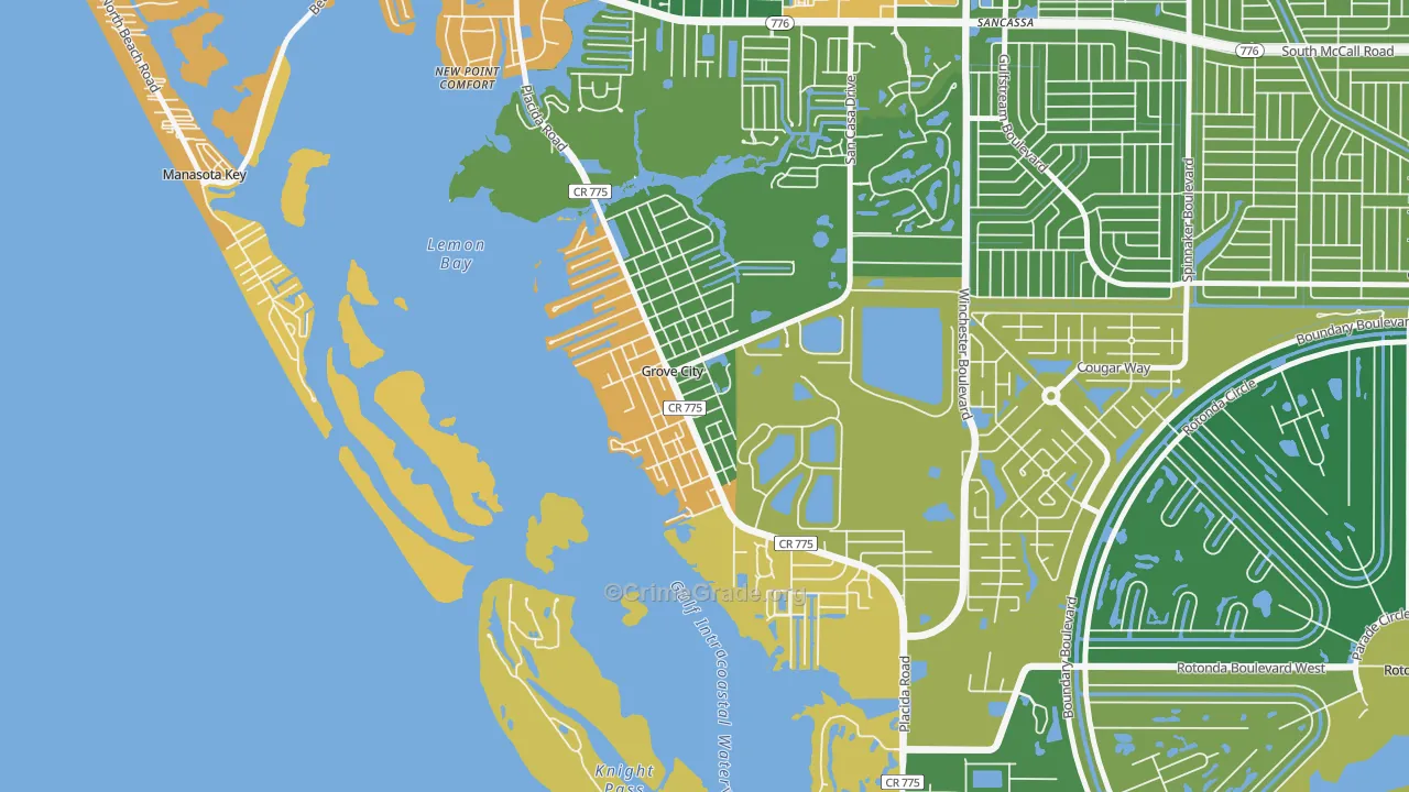 Grove City, FL Map of Assault Rates