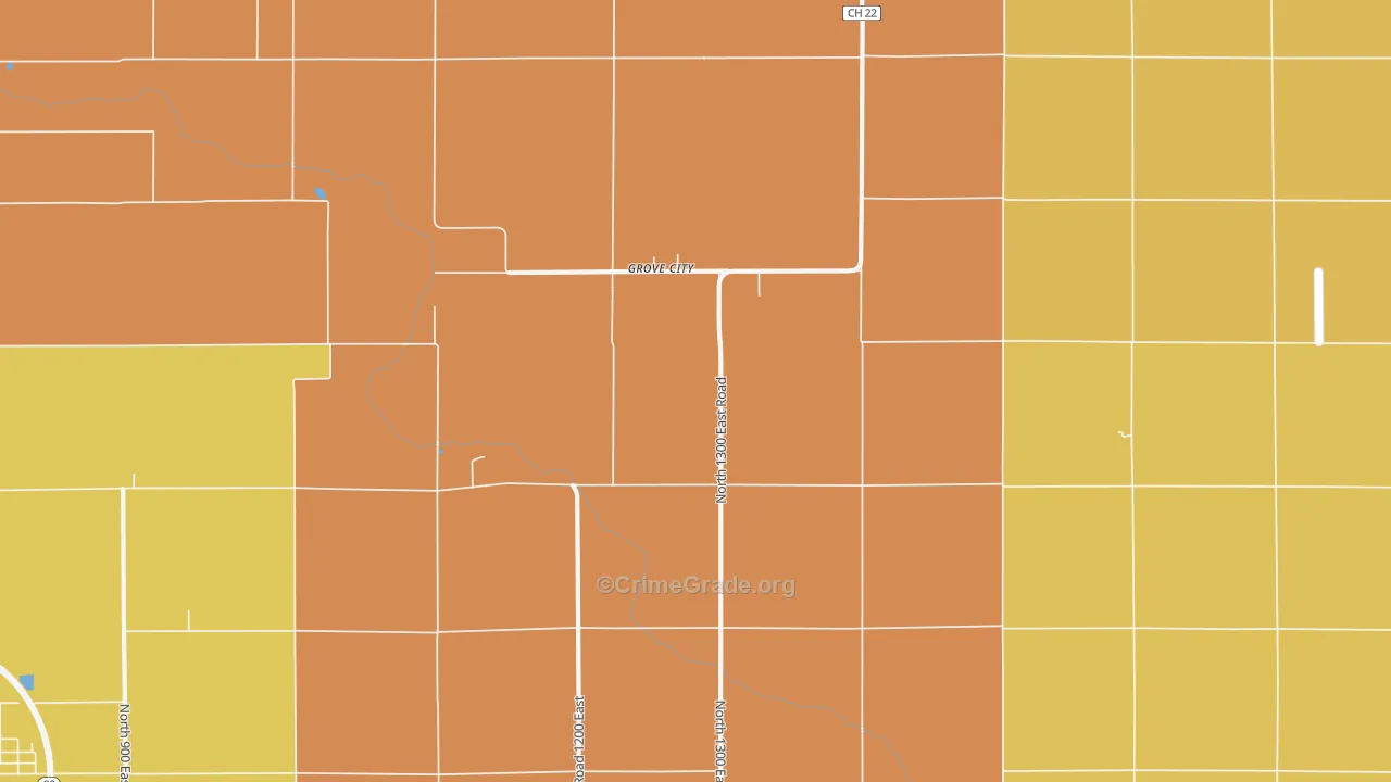 Grove City, IL Map of Assault Rates