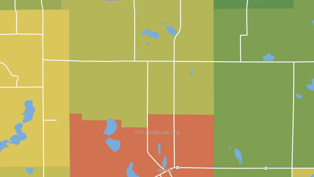 Grove City, MN Map of Assault Rates