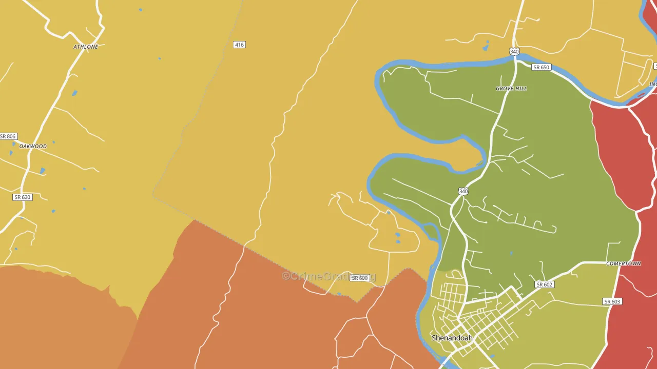 Grove Hill, VA Map of Assault Rates