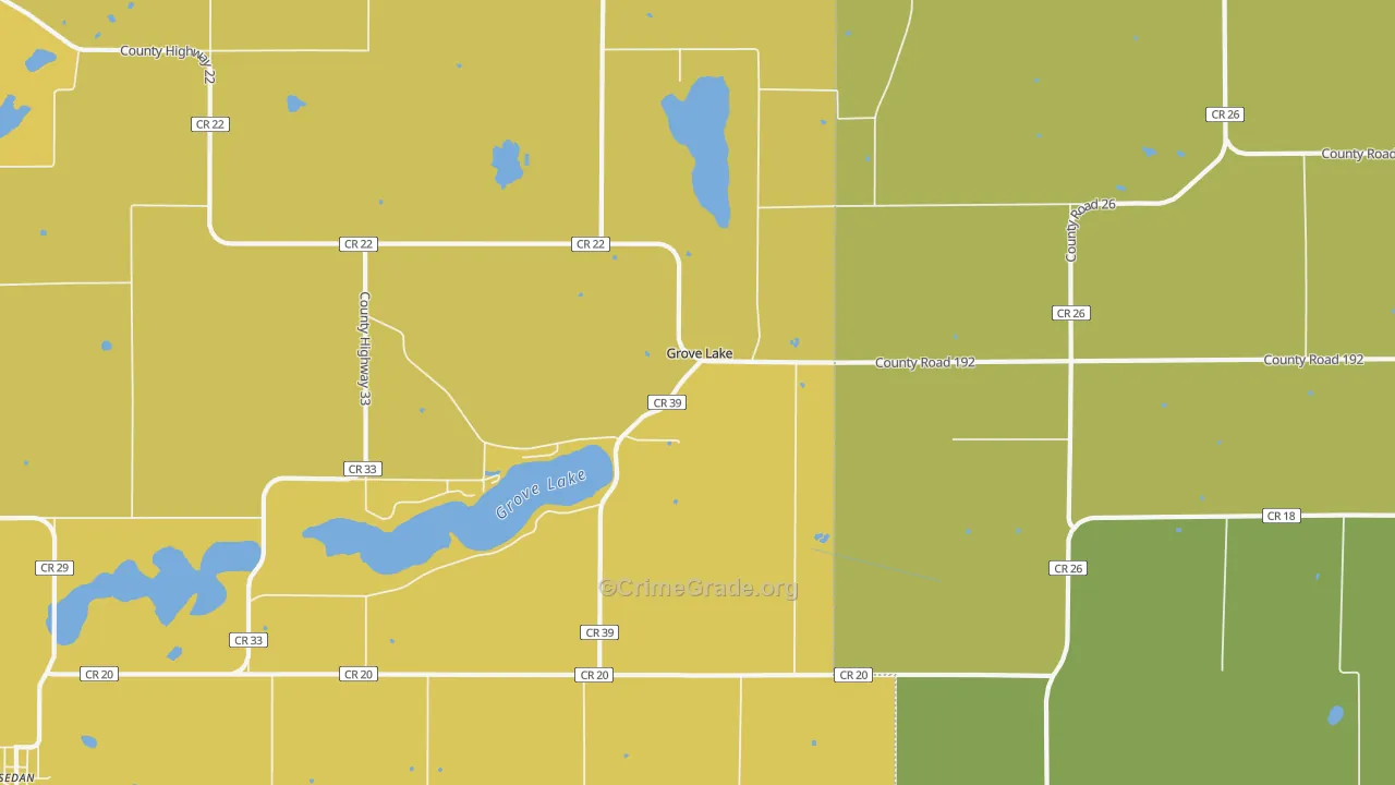 Grove Lake, MN Map of Assault Rates