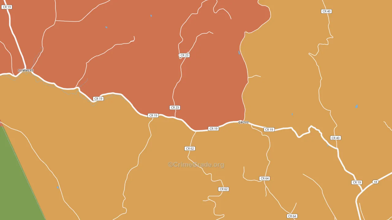 Grove, WV Map of Assault Rates