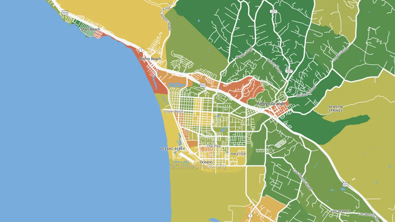 Grover Beach, CA Map of Assault Rates