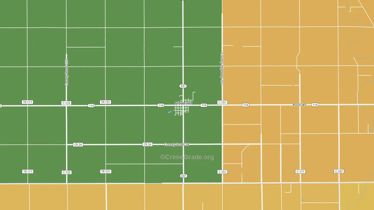 Grover Hill, OH Map of Assault Rates