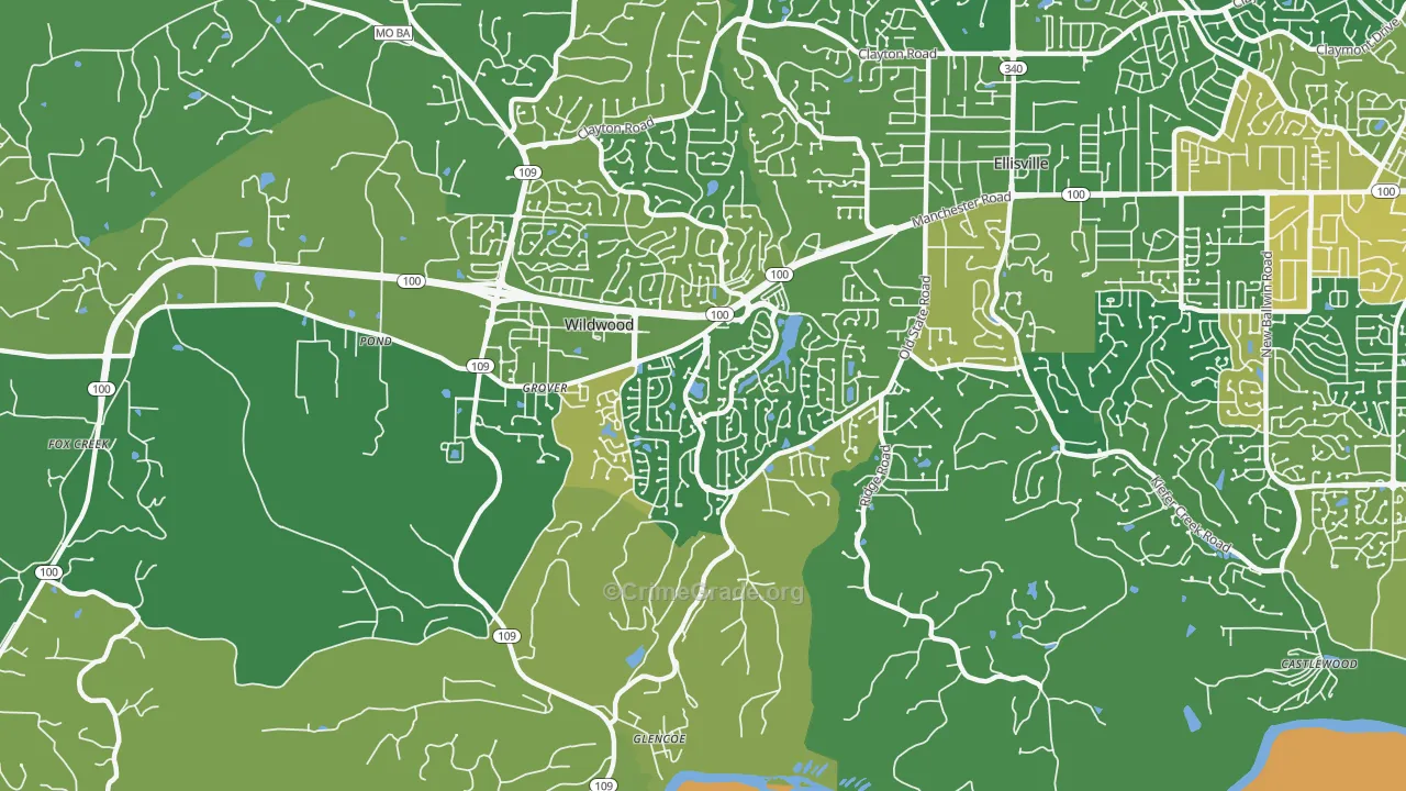 Grover, MO Map of Assault Rates