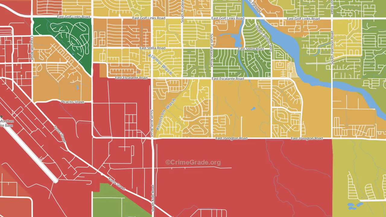 Groves Lincoln Park, Tucson, AZ Map of Assault Rates