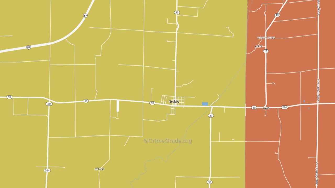Grubbs, AR Map of Assault Rates