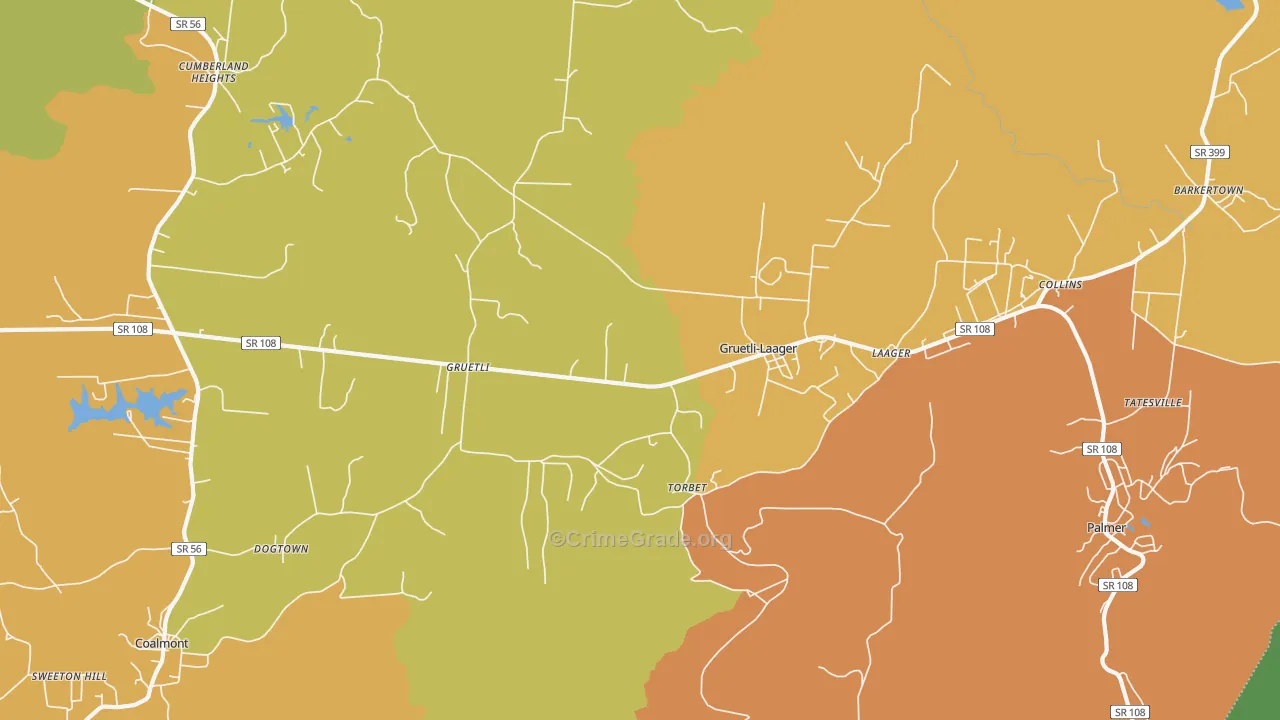 Gruetli-Laager, TN Map of Assault Rates