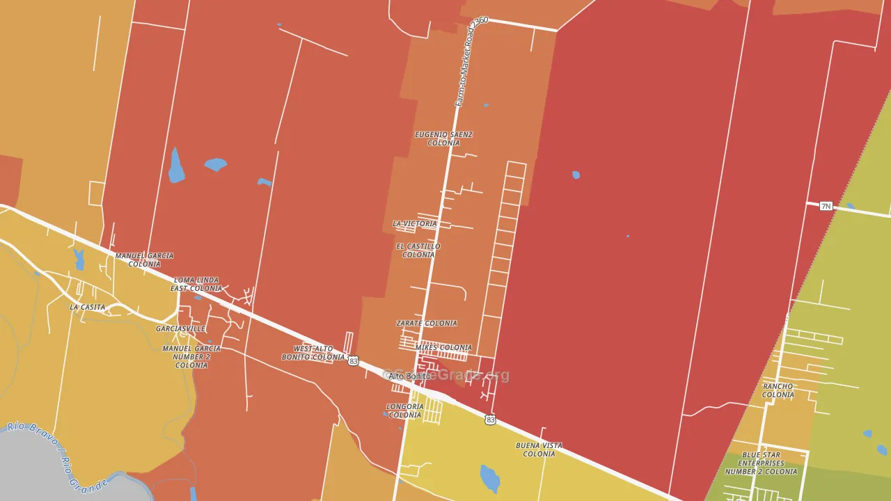 Grulla, TX Map of Assault Rates