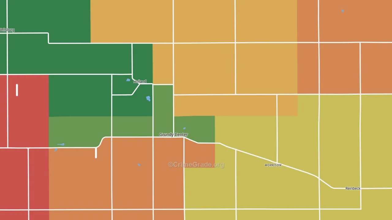Grundy County, IA Map of Assault Rates