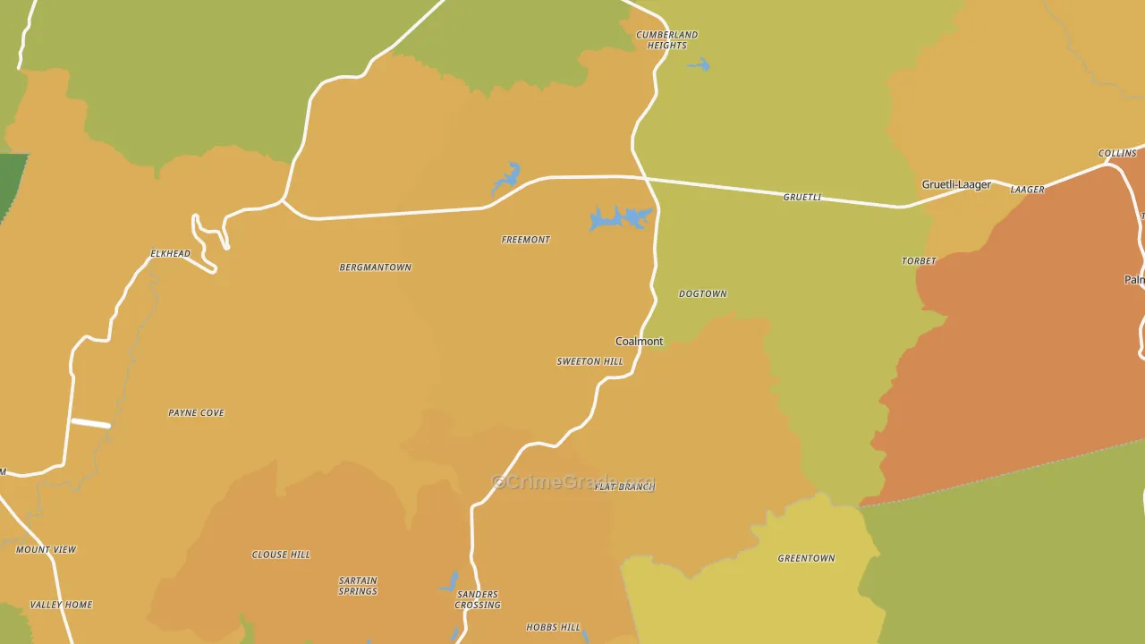 Grundy County, TN Map of Assault Rates