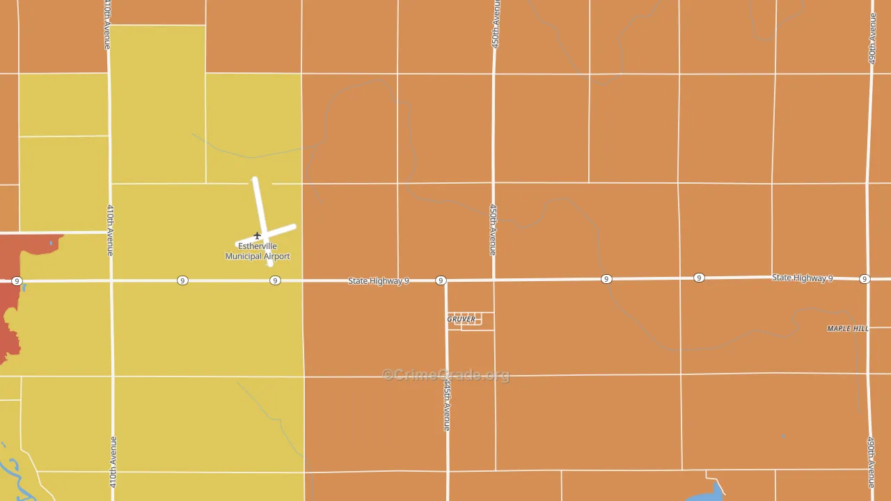 Gruver, IA Map of Assault Rates