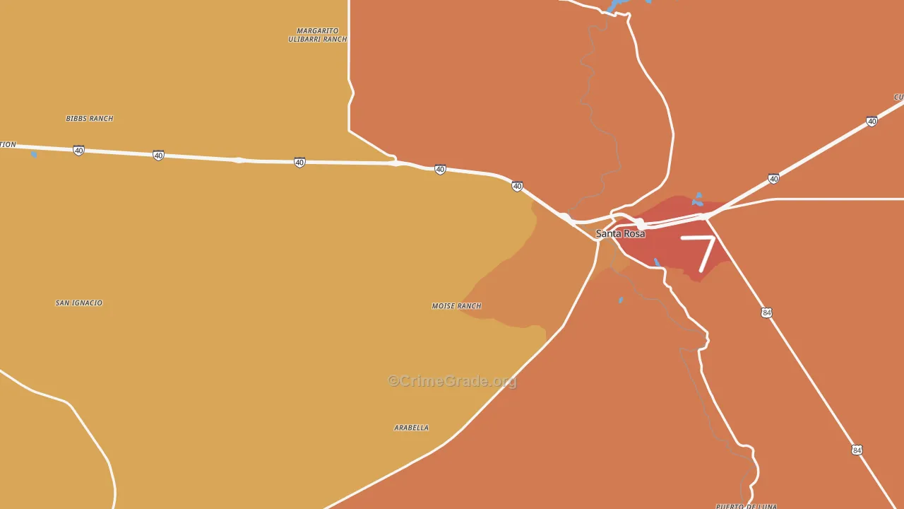 Guadalupe County, NM Map of Assault Rates