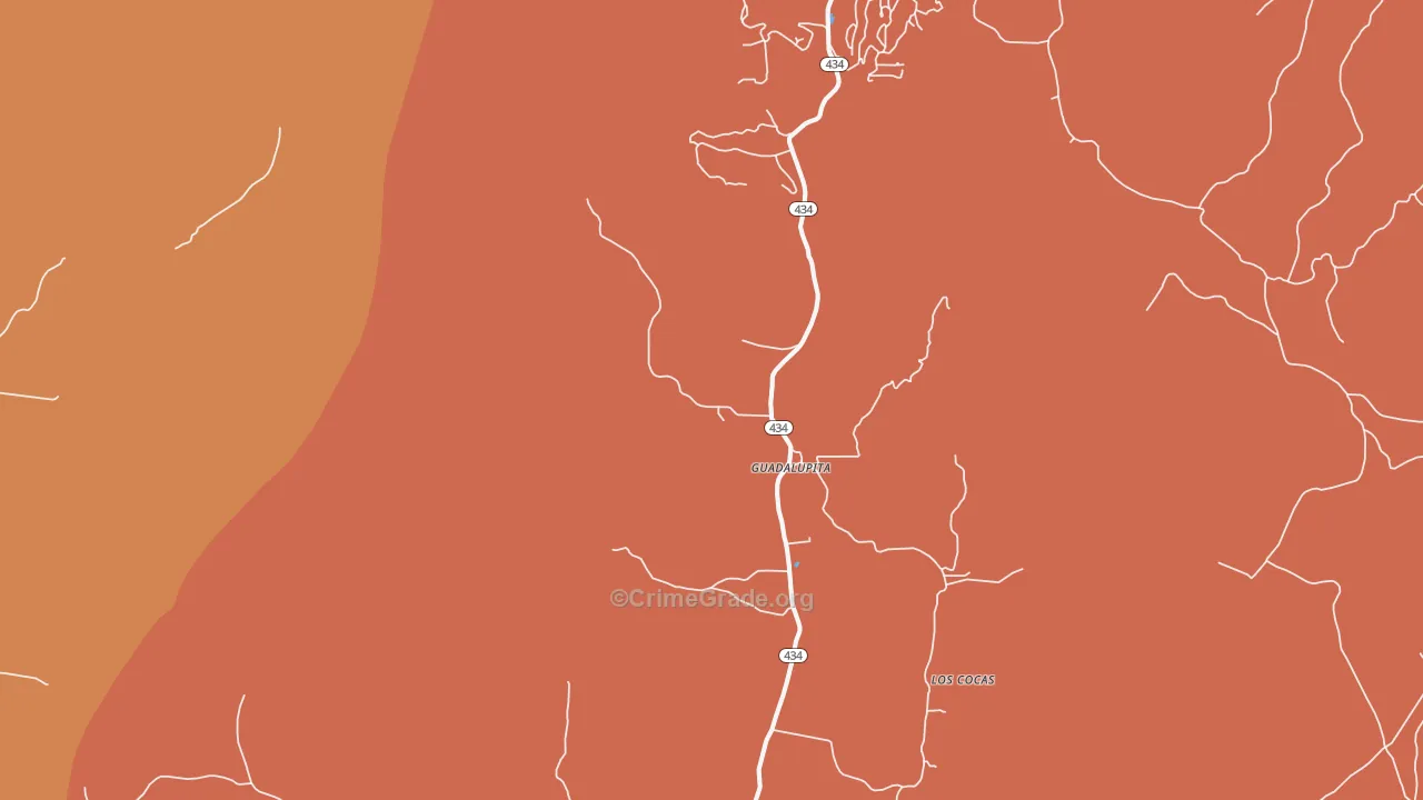 Guadalupita, NM Map of Assault Rates