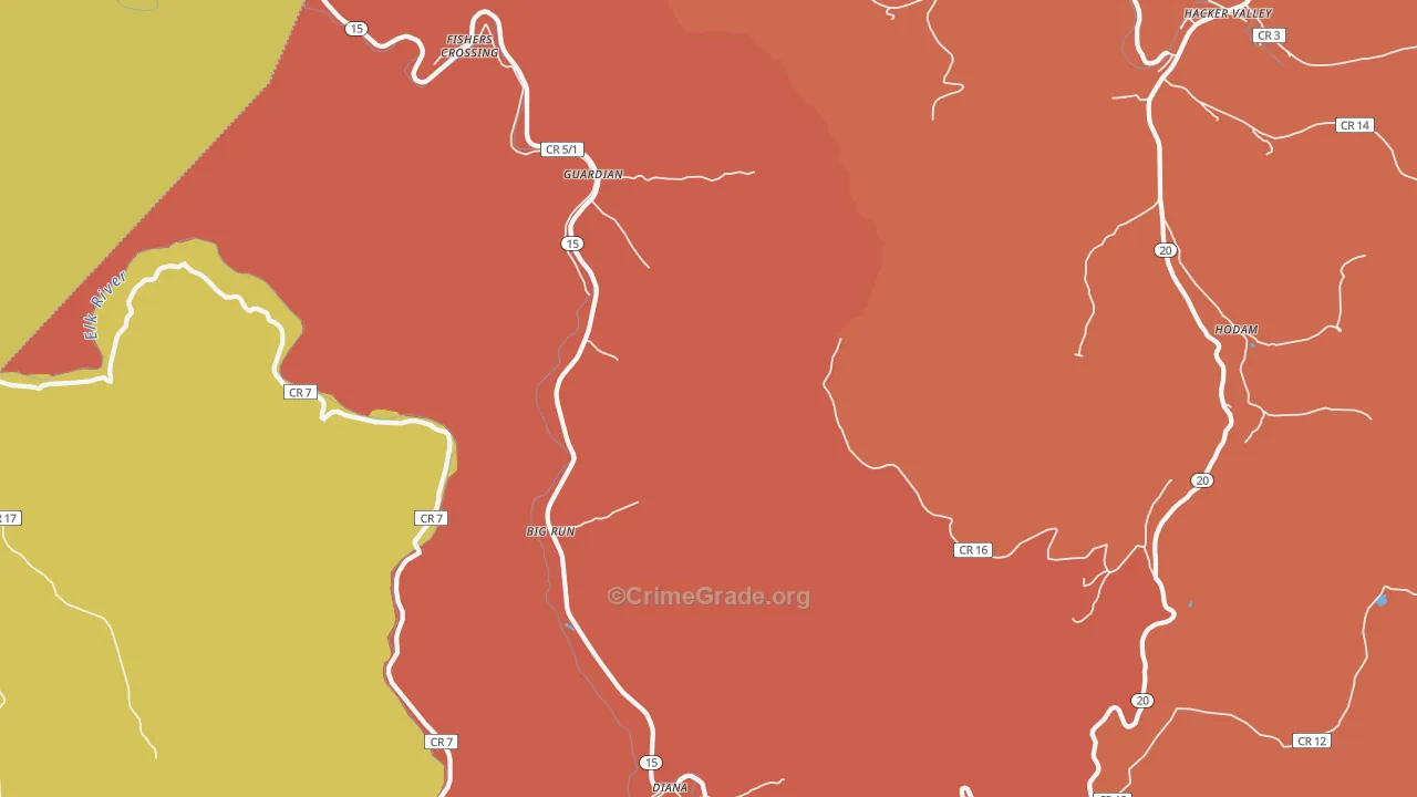 Guardian, WV Map of Assault Rates