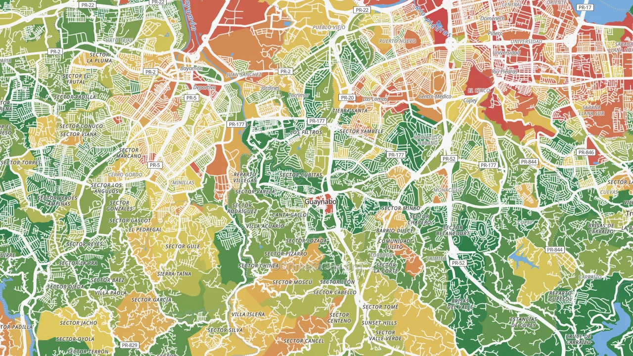 Guaynabo Municipio, PR Map of Assault Rates