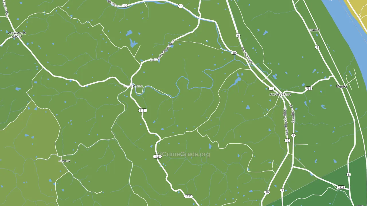 Gubser Mill, KY Map of Assault Rates