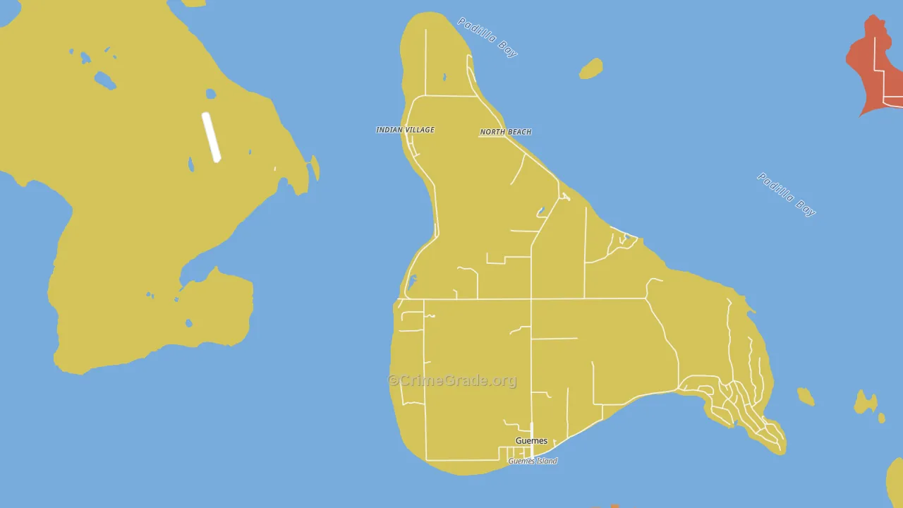Guemes, WA Map of Assault Rates