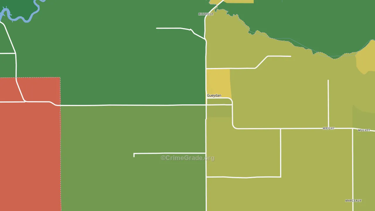 Gueydan, LA Map of Assault Rates