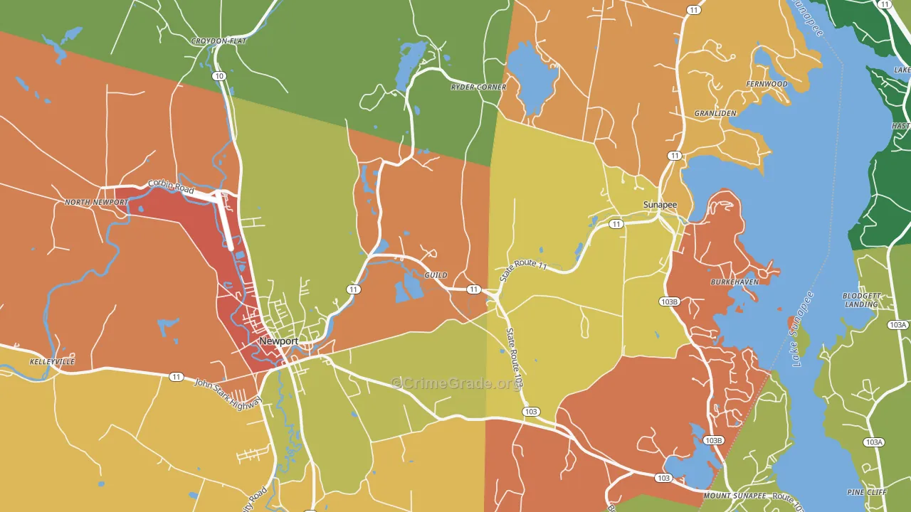 Guild, NH Map of Assault Rates