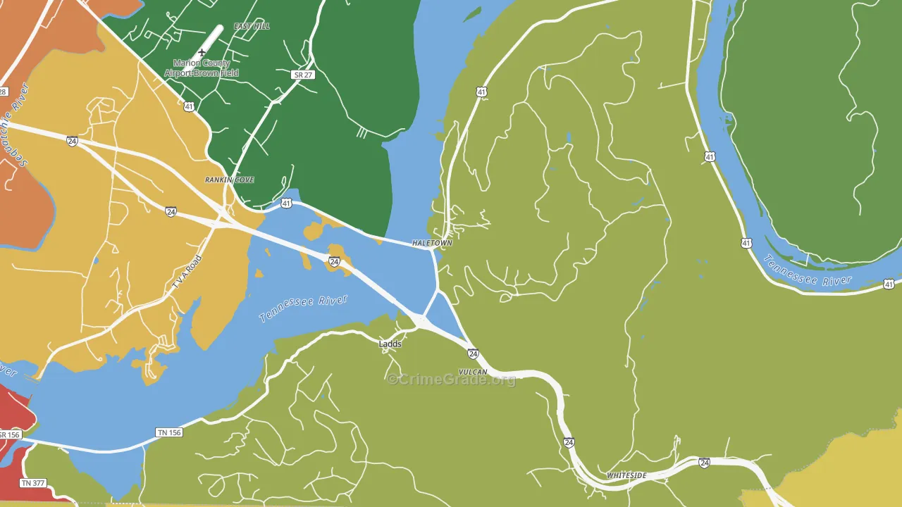 Guild, TN Map of Assault Rates