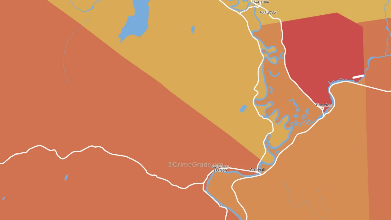 Guildhall, VT Map of Assault Rates