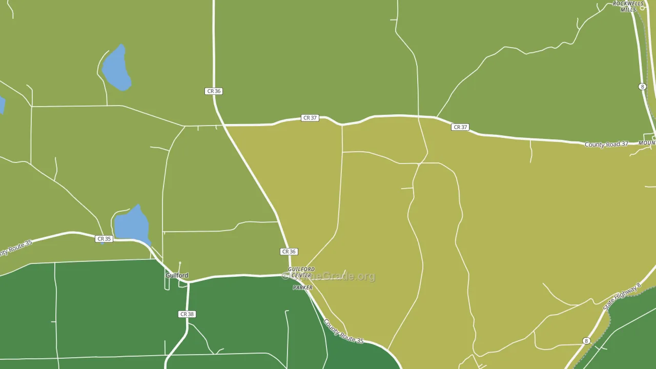 Guilford Center, NY Map of Assault Rates