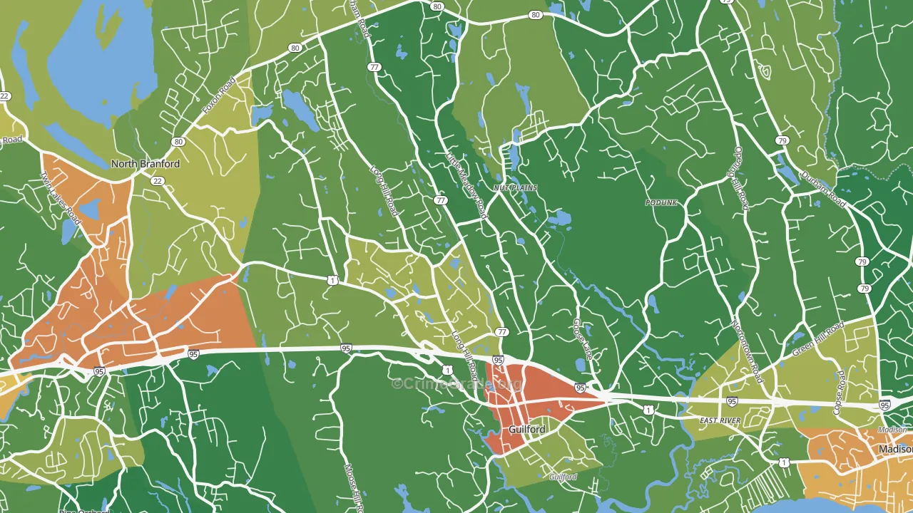 Guilford, CT Map of Assault Rates