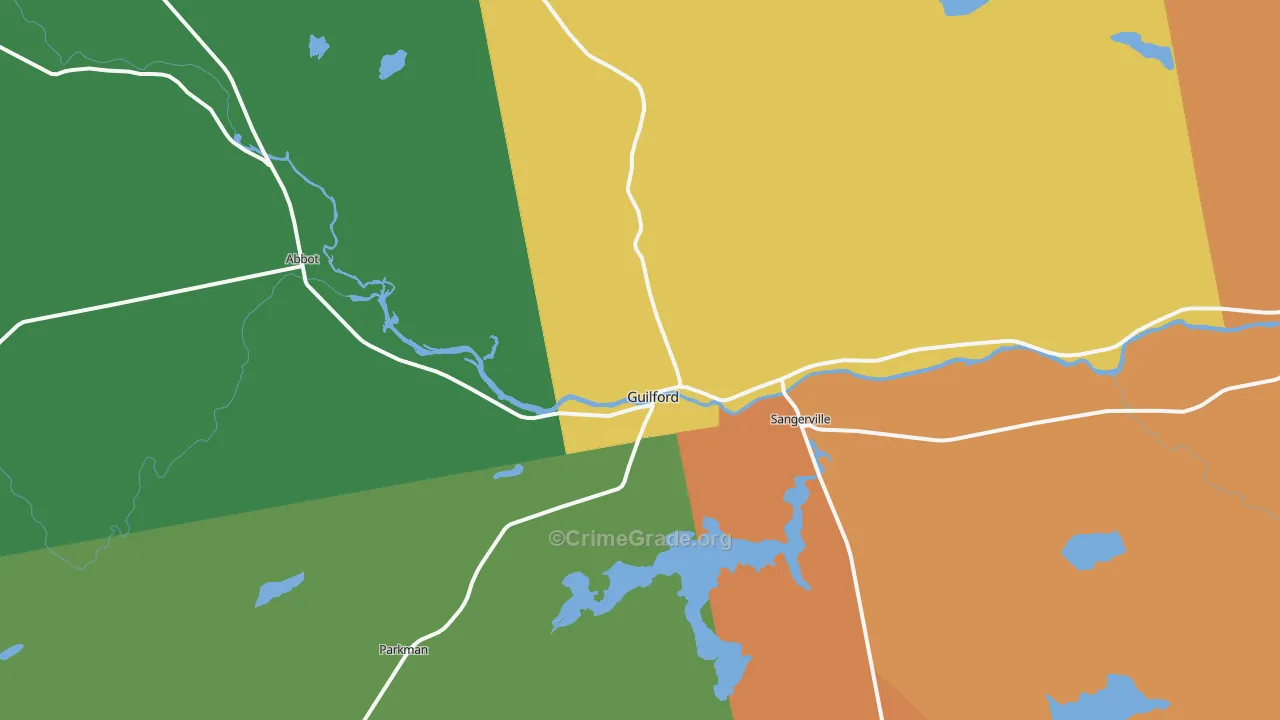 Guilford, ME Map of Assault Rates