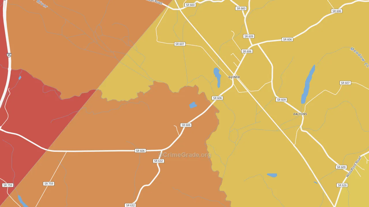 Guinea, VA Map of Assault Rates