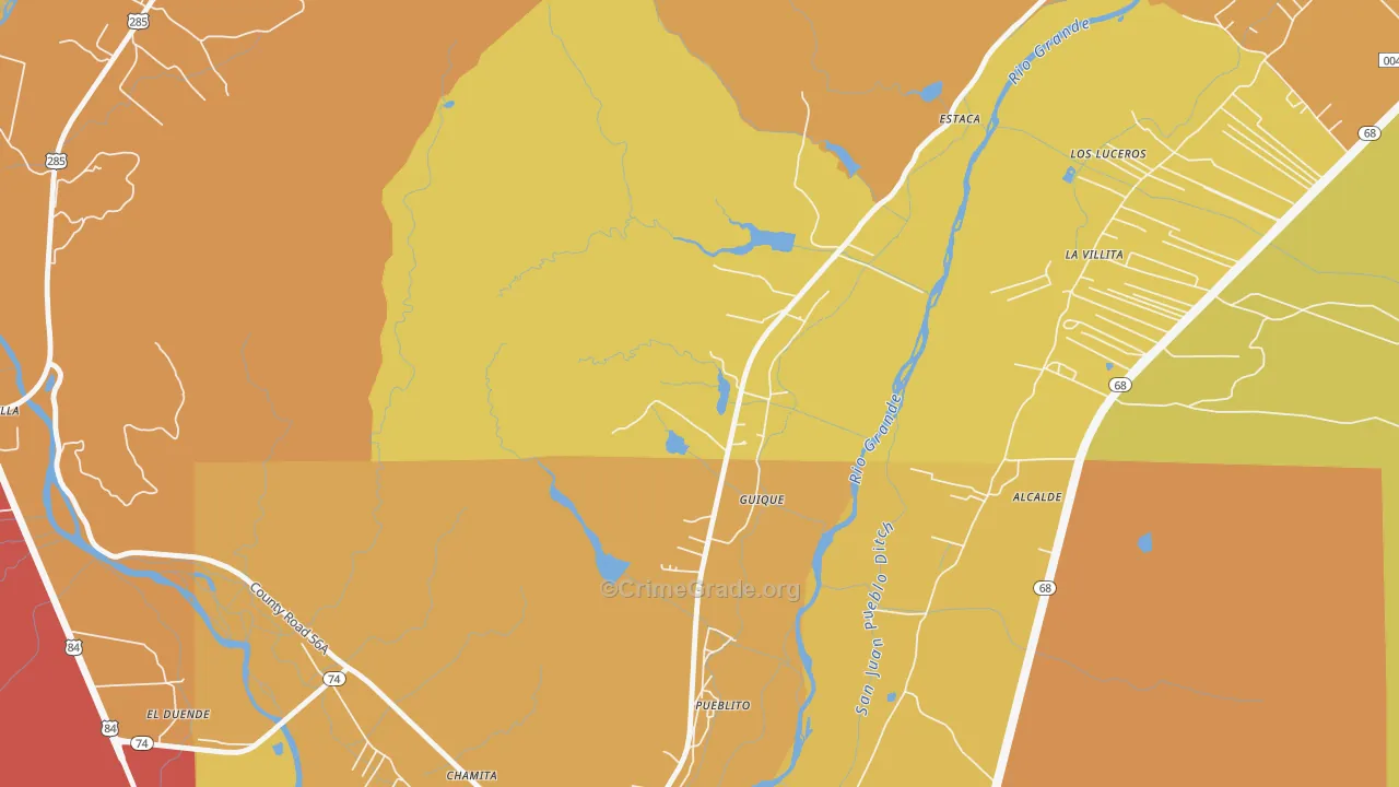 Guique, NM Map of Assault Rates