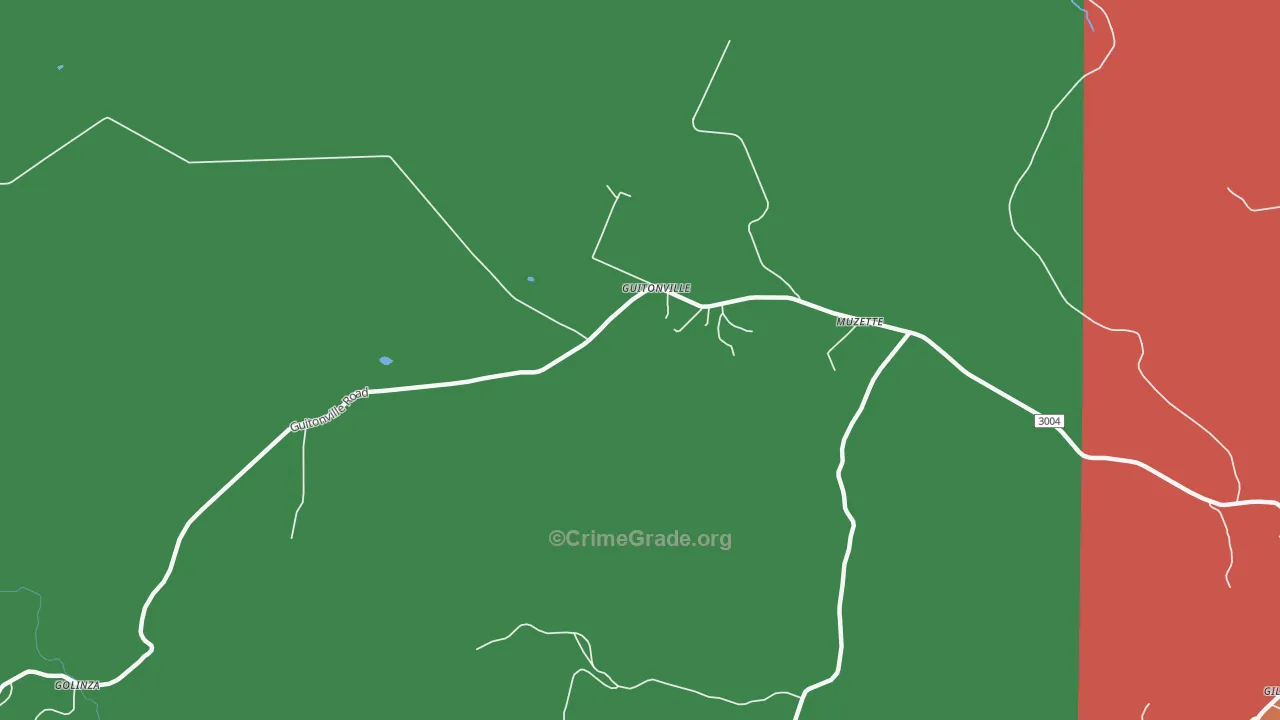 Guitonville, PA Map of Assault Rates