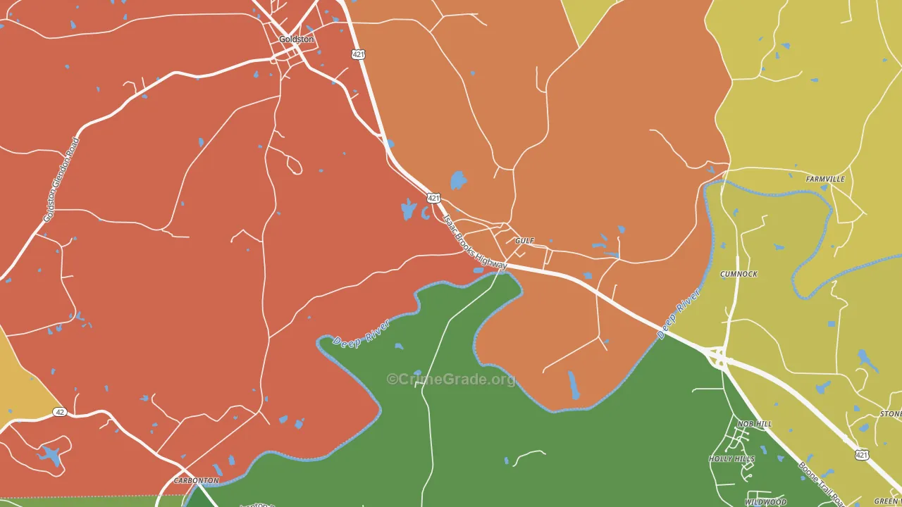 Gulf, NC Map of Assault Rates
