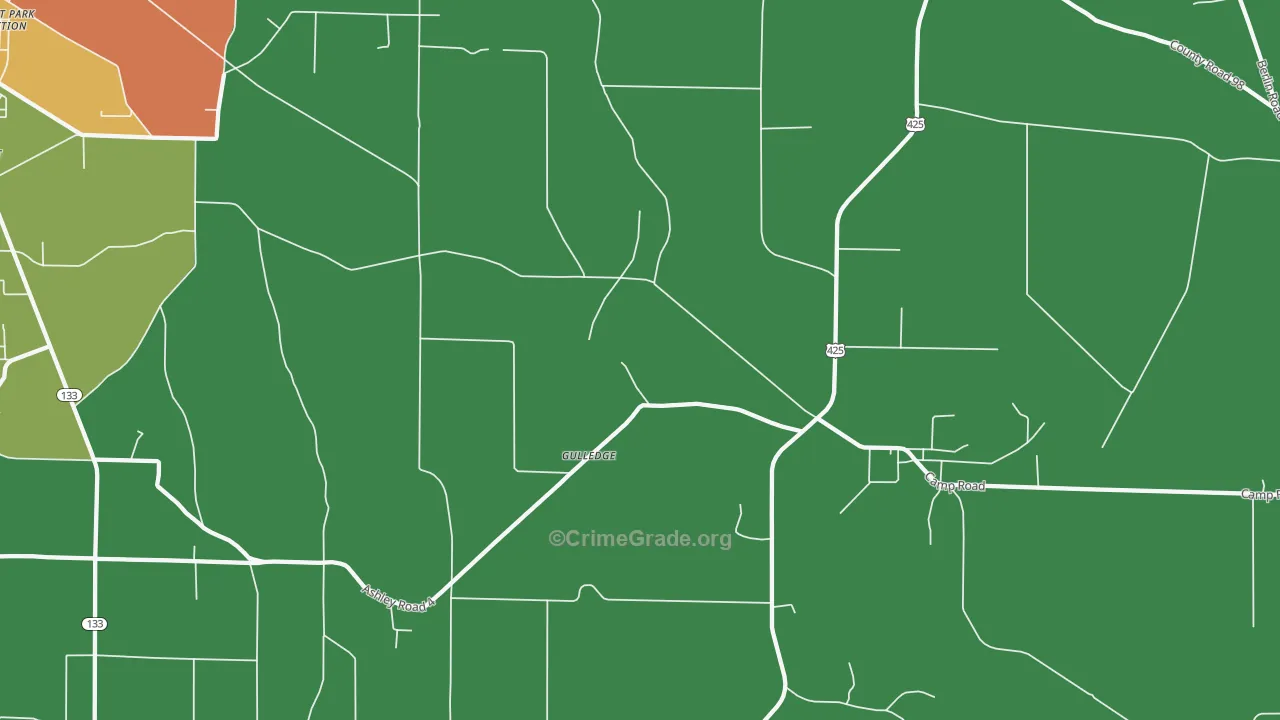 Gulledge, AR Map of Assault Rates