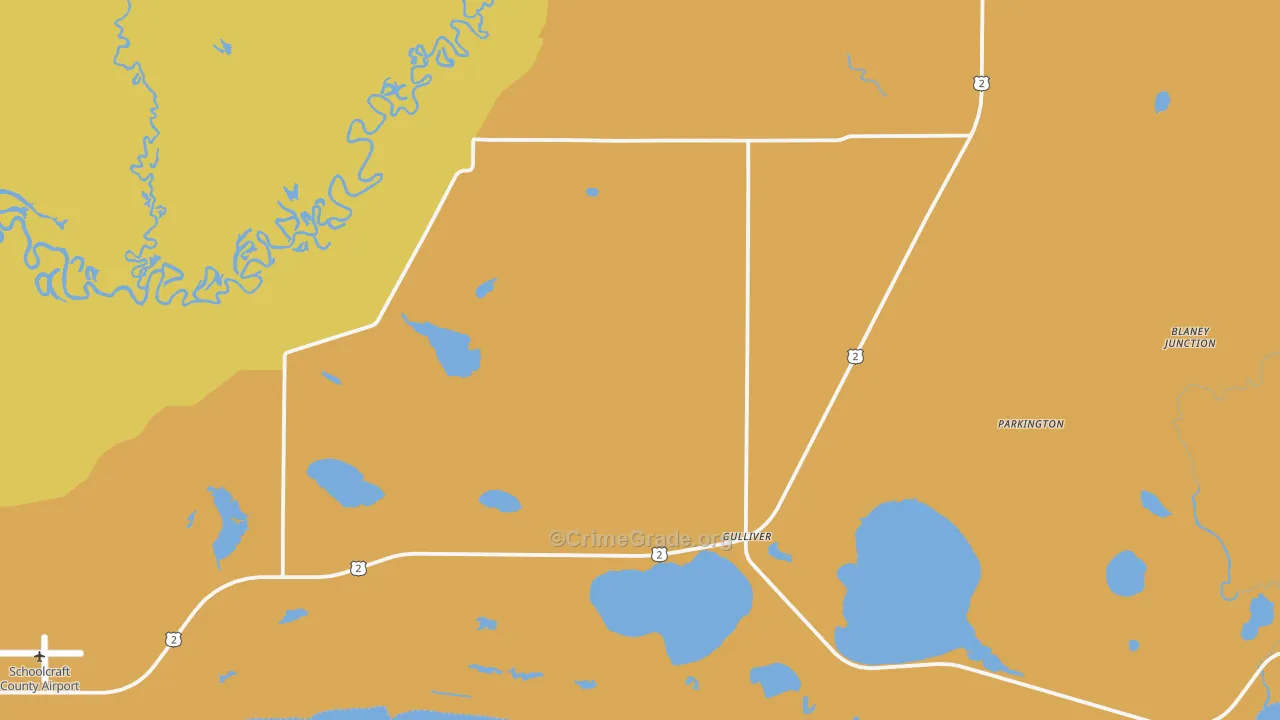 Gulliver, MI Map of Assault Rates