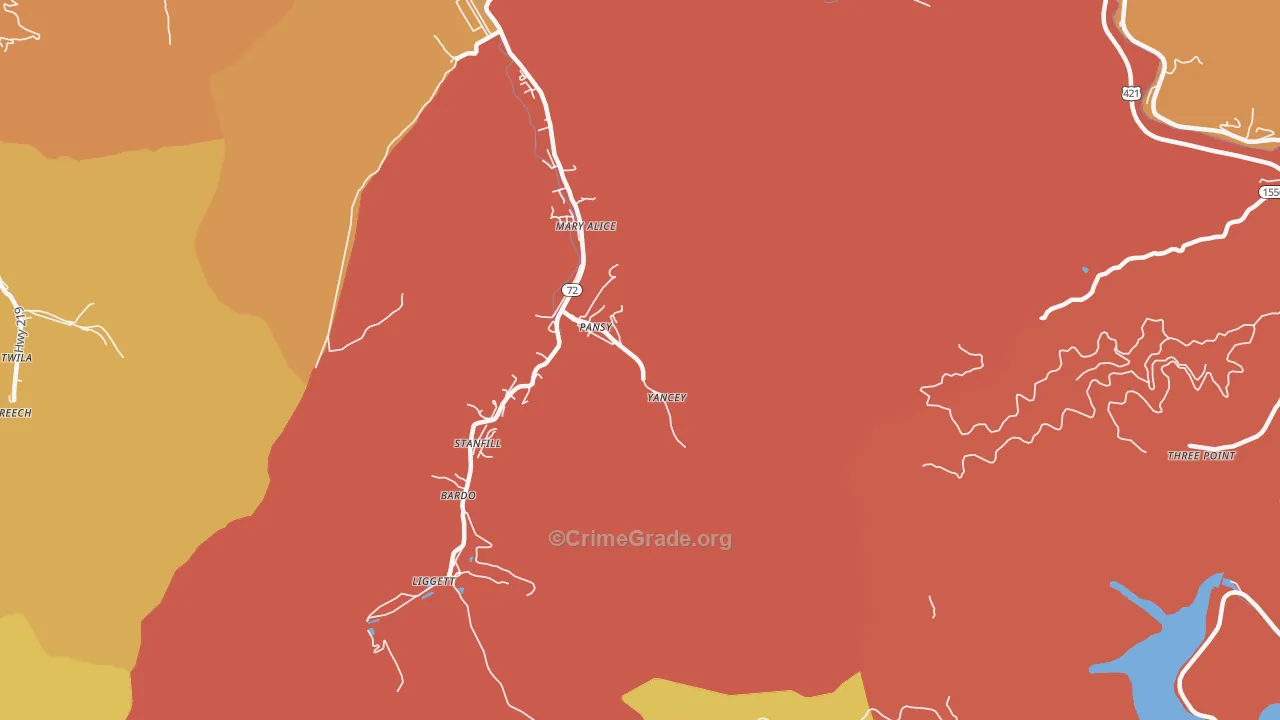 Gulston, KY Map of Assault Rates