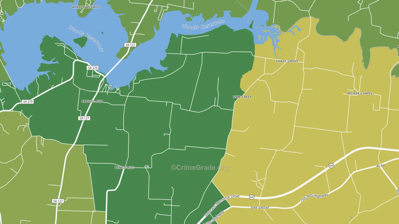 Gum Creek, TN Map of Assault Rates