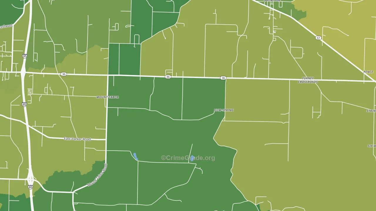 Gum Spring, AL Map of Assault Rates
