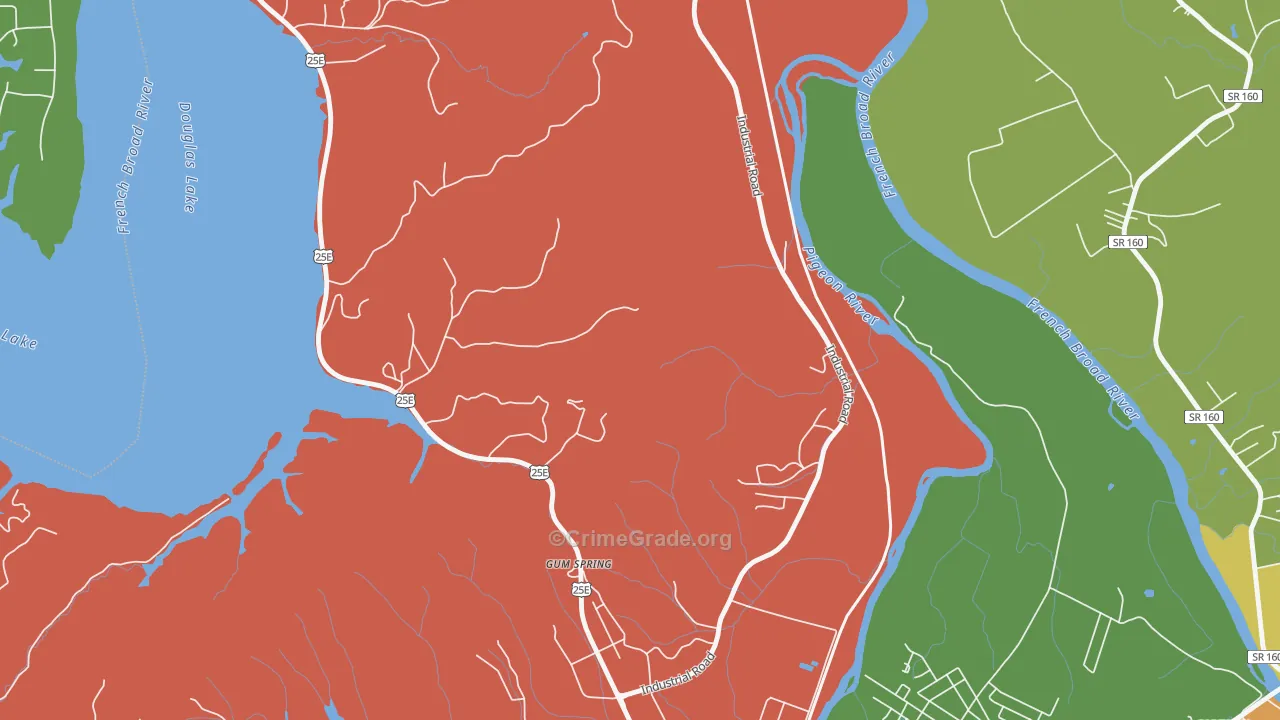 Gum Spring, TN Map of Assault Rates