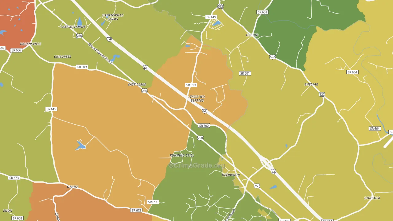 Gum Spring, VA Map of Assault Rates