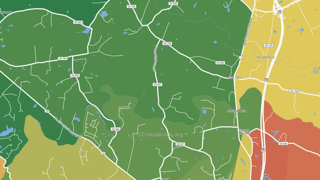 Gum Tree, VA Map of Assault Rates