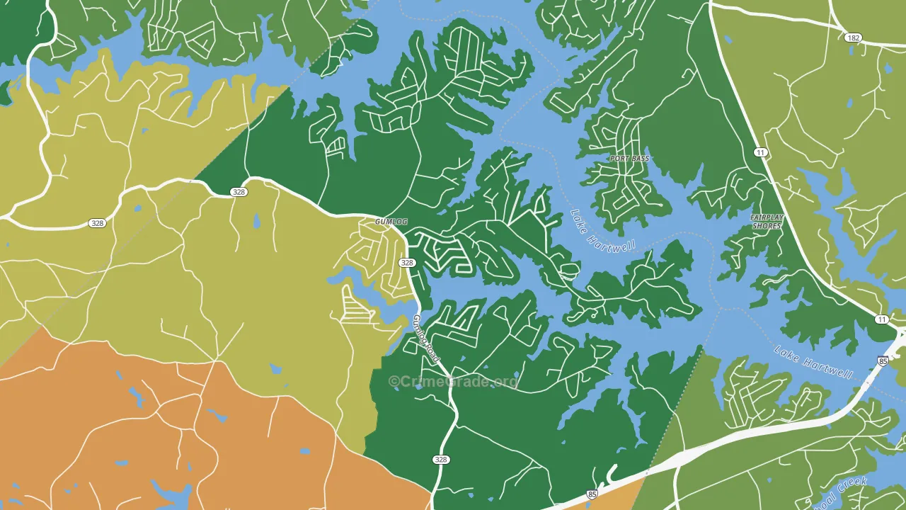 Gumlog, GA Map of Assault Rates